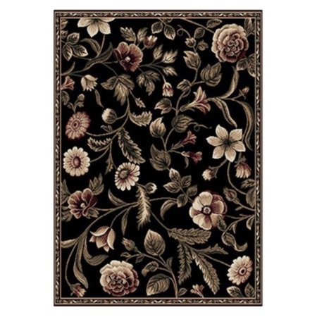 HOME DYNAMIX 3 ft. 7 in. x 5 ft. 2 in. Optimum Amell Area Floral Rug Black 769924128985